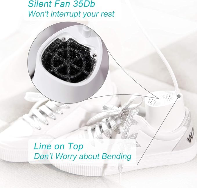 Shoe Dryer and Deodorizer with Timer - Shoes Boots Socks Gloves Dryer Warmer, Adult-Foot-Shaped | No Noise | Strong Wire | US Plug (PM20)