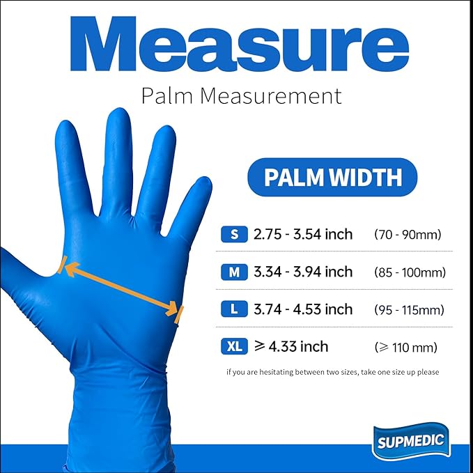 Disposable Nitrile Gloves, 5Mil Chemical Resistant Powder-Free Latex-Free Glove Exam Cook Tattoo, Black Blue 100Pcs