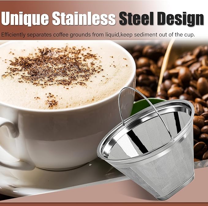 #4 Coffee Filter Reusable Coffee Filter Stainless Steel Coffee Filter Compatible with Technivorm Moccamaster KBGV KBT 79112 53923 59691 etc. Durable Stainless Steel Filter for Sustainable Brewing (1)