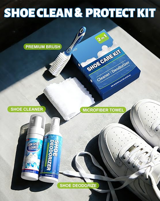 Shoe Cleaner, Sneaker Cleaner Foam for Removing Stains and Dirt, Shoe Cleaning Kit for White Shoes