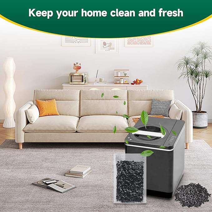 4 Packs 210g Odor Absorbing Activated Carbon Filter Refills for Smart Waste Kitchen Composter, Activated Charcoal Pellets
