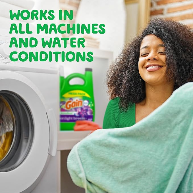 Gain + Aroma Boost Liquid Laundry Detergent, Moonlight Breeze Scent, 128 Loads, 184 fl oz, HE Compatible