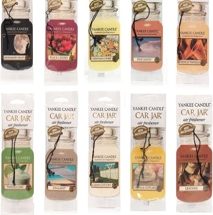 Yankee Candle Assorted Paper Car Jar Air Fresheners 10 Scents (Variety Pack)