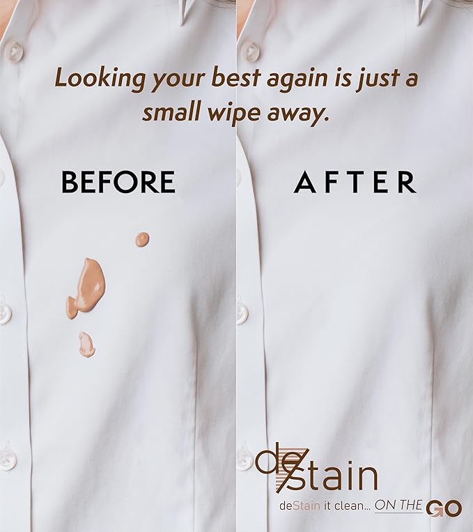 deStain Wipes | On The Go | Instant Clothes Stain Removal | Innovative Technology | Environmentally Friendly | 10 Wipes