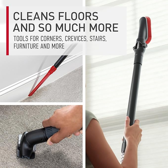 Hoover WindTunnel Cord Rewind Pro Bagless Upright Vacuum Cleaner, For Carpet and Hard Floors, UH71300V, Black, UH71300 (Renewed)
