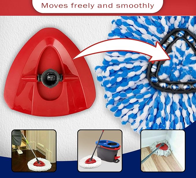 O-Cedar Mop Head Replacement – 4 Pcs Durable and Machine Washable Mop Heads Replacements with Triangle Spin Mop Replacement Head Base – Compatible with O-Cedar Mop, O-Cedar Spin Mop, & Ocedar Mop Head