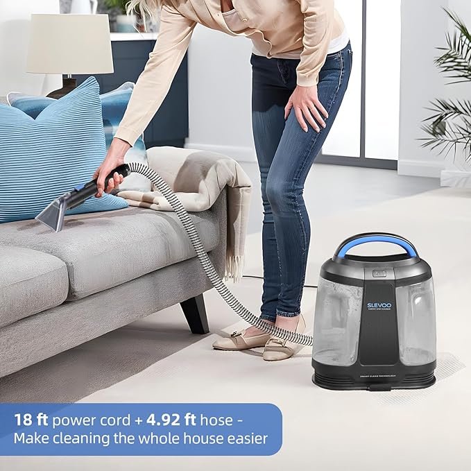 Carpet Cleaner Machine 11Kpa Strong Suction, New 450W Powerful Motor, Portable Upholstery Cleaner with Spot Cleaner, Stain Remover for Pet Accident, Rugs, Carpet and Upholstery Black (AU-C003)
