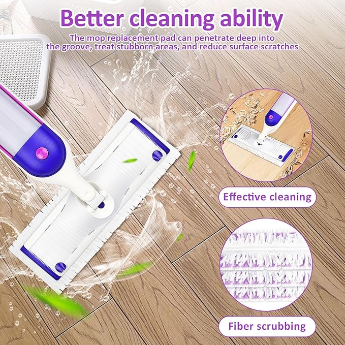 8Pcs Power Mop Refills High Efficient Mop Pads Cleaning Replacement Mopping Pads Versatile Mop Replacement Mopping Pads Compatible Wood Mopping Pad Refills