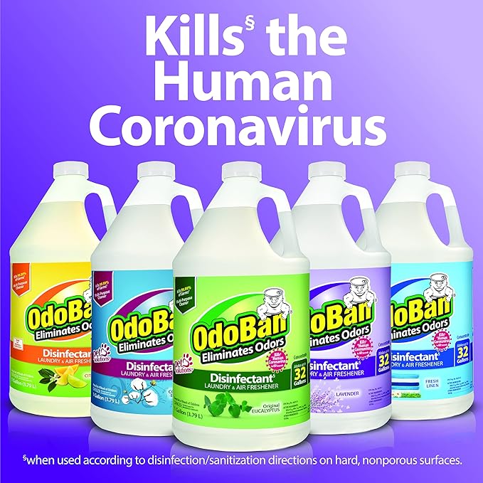 OdoBan Disinfectant Concentrate and Odor Eliminator, 1 Gallon, Fresh Linen Scent