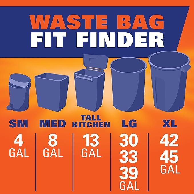 Hefty Ultra Strong 13 Gallon Trash Bags, Tall Kitchen Trash Bags 13 Gallon Size, Drawstring Closure, Continuous Odor Control, White, Unscented, 80 Bags