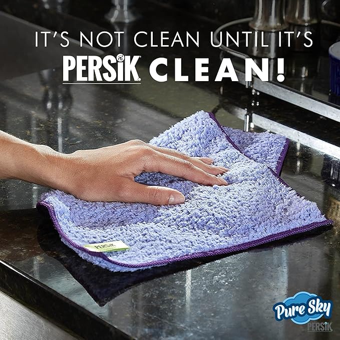 persik Pure-Sky Magic Deep Clean Cleaning Cloth – JUST ADD Water No Detergents Needed - Multipurpose Ultra Microfiber Cloth - Attachable to Mop, or as Handheld Microfiber Towels - Pack of 2