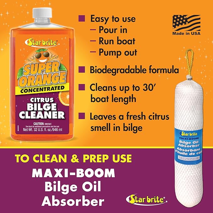 STAR BRITE Super Orange Citrus Bilge Cleaner - Biodegradable, Easy to Use - Pour In, Run Boat, Pump Out - Emulsifies Oil, Fuel & Leaves Bilge Clean With a Fresh Citrus Scent