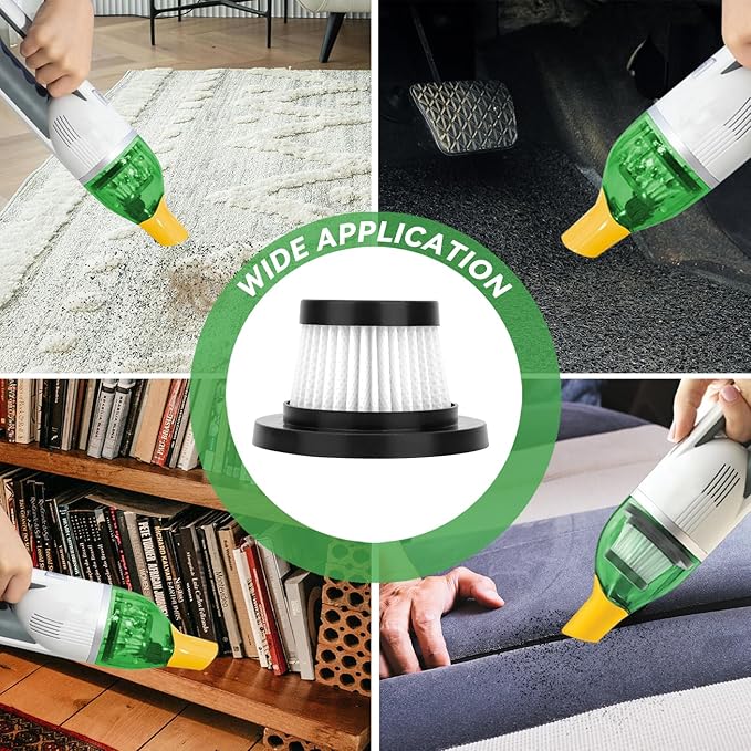 Vacuum Filter for Cordless Vacuum Cleaner as Seen on TV - Replacement HEPA Filter for Vac Compact Cordless Handheld Vacuum 10 Pack