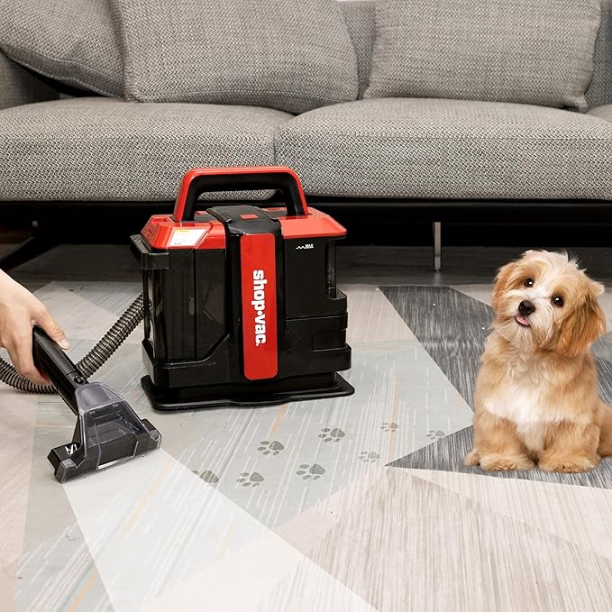 Shop-Vac Portable Carpet and Upholstery Cleaner Machine, Powerful Spot Cleaner for Pet Stains, Sofa, Rug, Mattress, Curtain and Car Seats, Lightweight with Two Cleaner Solutions