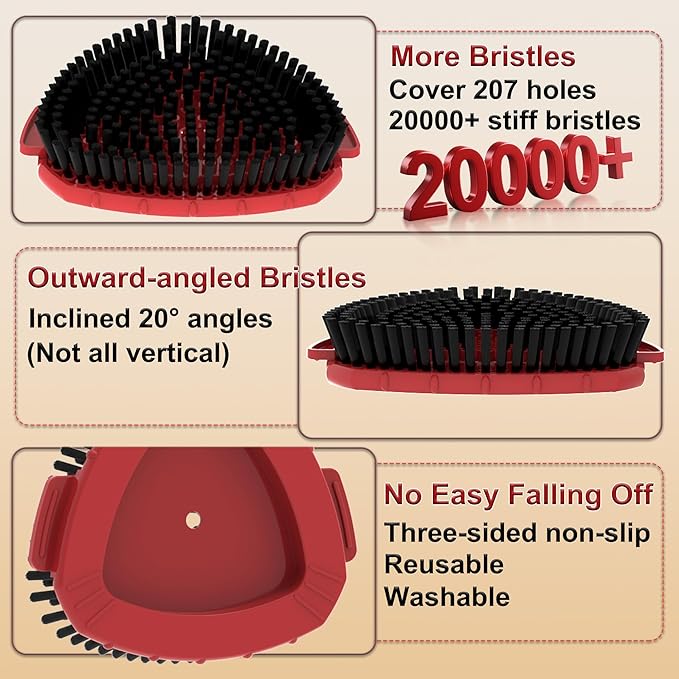 Aifacay Scrub Brush Head for O-Cedar EasyWring Spin Mop, Full-Bristle Heavy-Duty Replacement Brush, Compatible with 1-Tank Spin Mop Set, Multi-Surface Cleaning Attachment for Floors, Tile & Bathroom