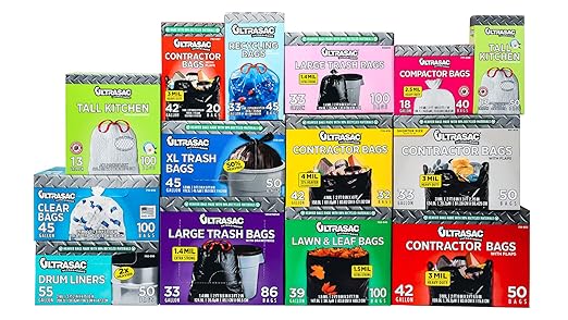 Ultrasac Blue Recycling Bags 33 Gallon 0.9 MIL,33.5" x 38" - - For Recycling,Kitchen,Industrial,& Commercial,45 Count (Pack of 2)