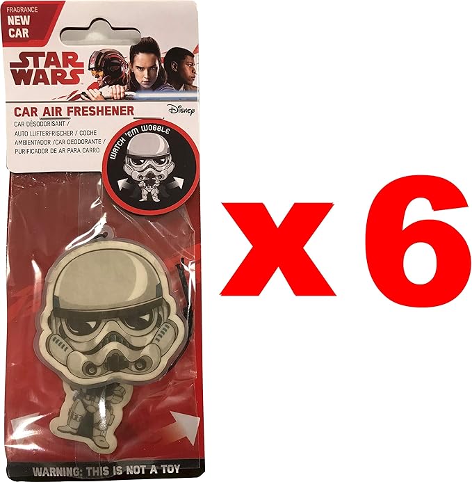 Star Wars Stormtrooper Car Accessories - Stormtrooper Air Freshener Wiggler (6 Pack, Vanilla)