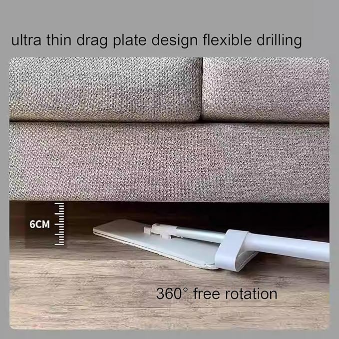 Mop, Spray Water Hands Free Mop Aluminum Rod Flat Mop Household Mop Spray Water Wet Dry Mop(WhiteA)