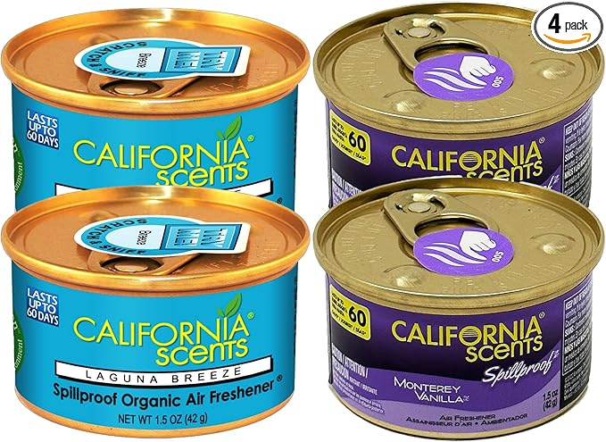 California Scents Air Freshener 4-Pack (Monterey Vanilla + Laguna Breeze)