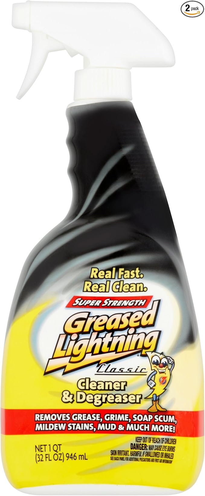 Greased Lightning Super Strength Multi-Purpose Cleaner & Degreaser, 32 fl oz (2)