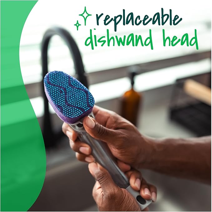 Scotch-Brite Scrub Dots Dishwand Refills, 2 Dish Wand Sponge Refills, Best for Nonstick Pots and Pans, Keep Hands Out of the Mess, Fits All Scotch-Brite Dishwands, Dish Brush Refills
