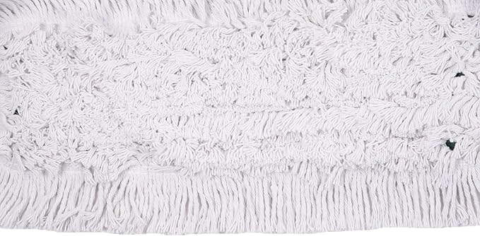 36"" Industrial-Grade Cotton Dust Mop Head Refills, Perfect Replacement for Busy Home, Gym, Commercial Spaces, Heavy-Duty Mop for Janitorial & Housekeeping Needs - 2 Pack (White)