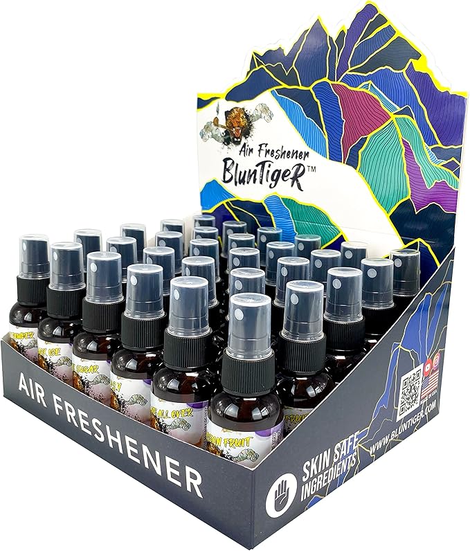 High Concentrated Strong Oil Based Air Freshener 30ml/1oz Car, Room, Home and Bathroom Deodorizer & Odor Eliminator Spray (BlunTiger 30 Set)