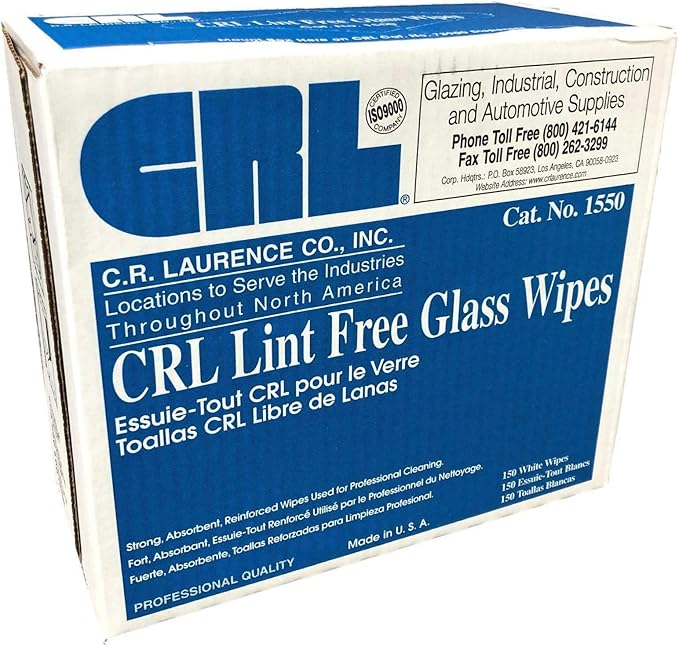 CRL Lint Free Glass Wipes in Pop Up Dispenser Box by CR Laurence