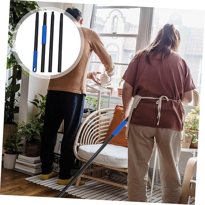 Mop Handle Replacement Section Extendable Pole Compatible with Spin Mops Brushes and Dusters for Versatile Floor Cleaning Hard to Reach Areas