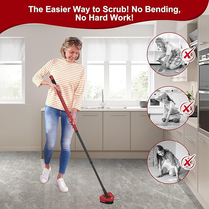 Replacement Scrub Brush for O-Cedar 2-Tank System, 4.4" Triangular Spin Mop Scrubber Head, Heavy-Duty Stiff Bristle Cleaning Brush for Tile, Grout, Bathroom, Kitchen & Floors