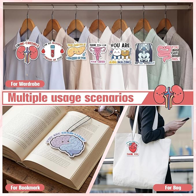36 Pcs Doctor Day Gifts Bulk Funny Nurse Air Freshener Car Scented Medical Patient Access Week Thank You Hanging Decor Inspirational Team Thank You Gift for Healthcare Medical