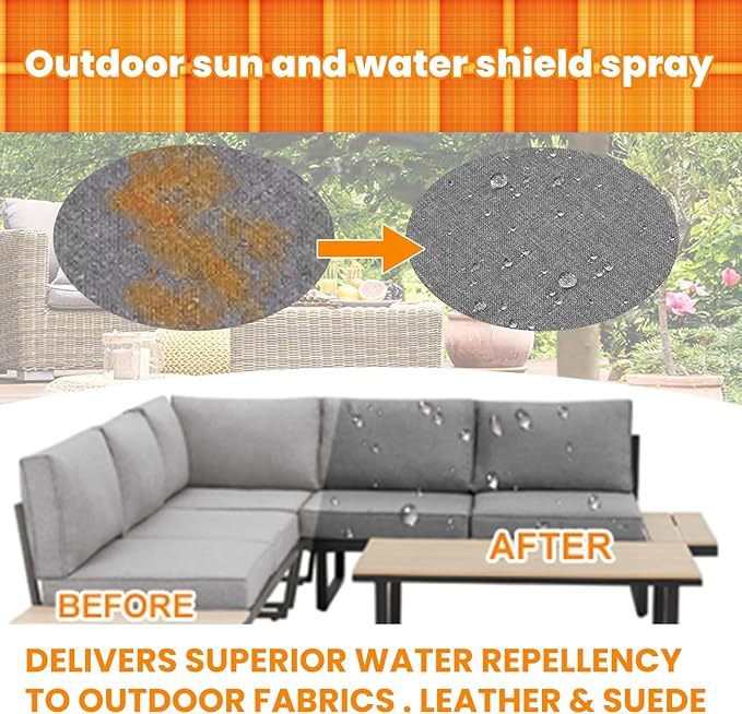 Water & Sun Shield Outdoor Fabric Spray - Cooling UV Protection, Waterproof & Fade-Resistant Spray for Patio Furniture, Awnings, Tents (Refreshing, Quick-Dry) (2)