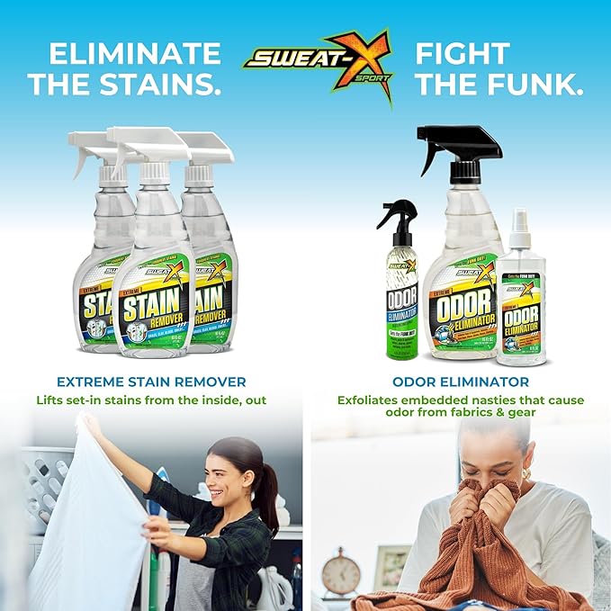 SweatX Extreme Odor Spray - Multipurpose No-Wash Deodorizer - Ideal for Shoes and Gym Clothing - Victory Scent (8 fl oz)