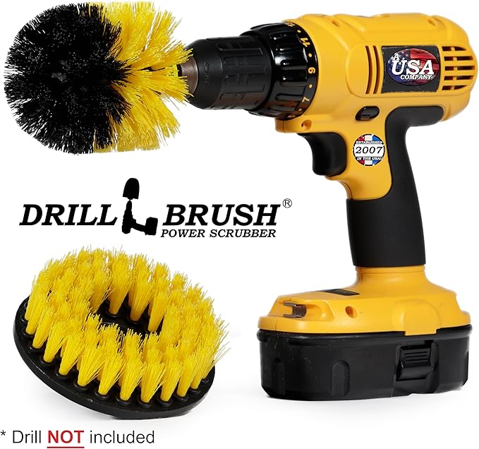 Bathroom Accessories - Cleaning Supplies - Drill Brush Shower Cleaner - Bathtub - Bath Mat - Sink - Bidet - Grout Cleaner - Shower Door - Scrub Brush - Carpet - Tile - Flooring - Tub Cleaning Brushes