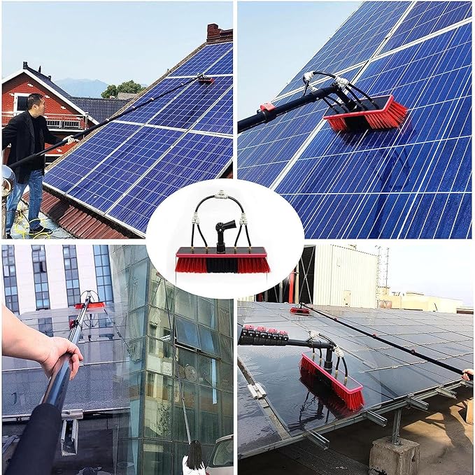 36Ft Solar Panel & Window Cleaning Kit - Professional Glass Cleaner Tool With 20M Hose For Home, Cars, Conservatories - Efficient, Easy-To-Use Solar & Glass Cleaning Solution,50cm,1 count (Pack of 1)