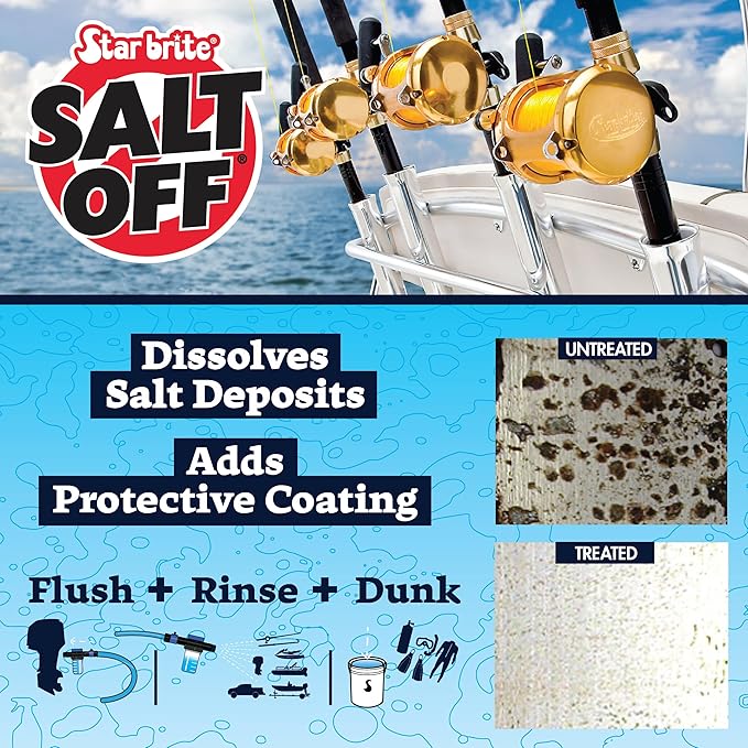 STAR BRITE Salt Off Applicator – Marine Engine Flush & Salt Remover Spray Tool for Boats, Trailers, Fishing Gear, Dive Equipment, and More (Pack of 6)