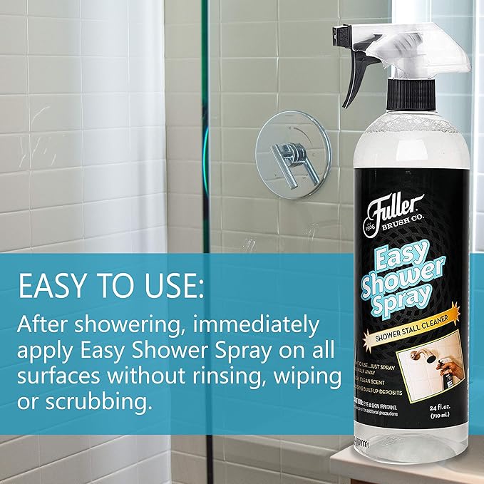 Fuller Brush Easy Shower Spray - No Scrub Shower Cleaner - Multi Surface Formula Keeps Surfaces Clean From Dirt, Soap Scum and Hard Water Stain Build Up Perfect for Shower Floors Walls (Pack of 1)