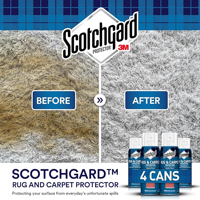 Scotchgard Rug & Carpet Protector Spray, 14 oz (Pack of 4) – Blocks Stains & Resists Soiling, Fabric Stain Protector for Carpets & Rugs, Easy Cleanup, Ideal for High-Traffic Areas