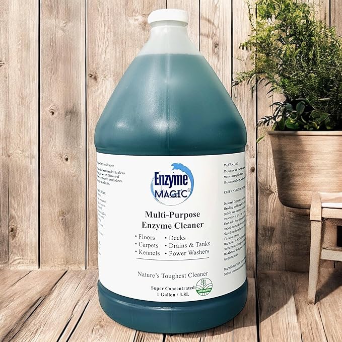 Multi-Purpose Enzyme Cleaner Concentrate 1 Gallon – Plant-Based Stain & Odor Eliminator for Carpets, Floors, Tiles, Kitchen & RV – Biodegradable, Safe for Septic Systems