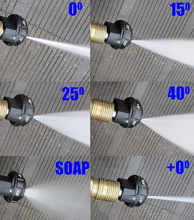 RIDGE WASHER Pressure Washer Nozzle, 6-in-1 Quick Changeover, 4000 PSI, 1/4 Inch Quick Connect