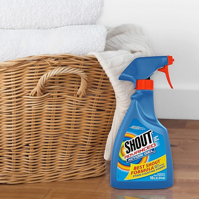 Shout Advanced Laundry Stain Remover Gel for Clothes Laundry, Breaks Down Stubborn, Dried-in, and Tough Stains, 22oz Spray, Pack of 6 (Packaging May Vary)