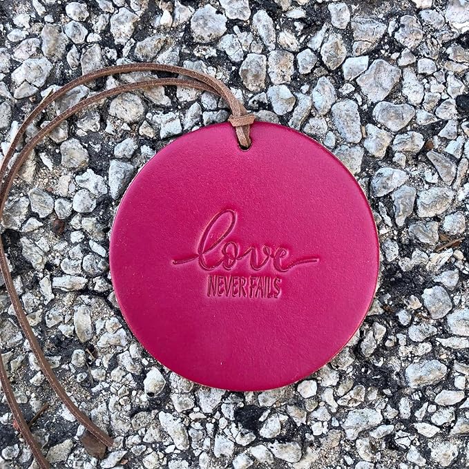 Air Flair | Leather Car Air Freshener | Love Never Fails (Fuchsia, 4) Butt Naked Scent