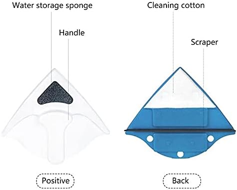 Magnetic Glass Cleaner Wiper Brush Double Side Window Cleaner Magnets Household Glass Wiper Cleaning Tools for Washing Window (Blue)