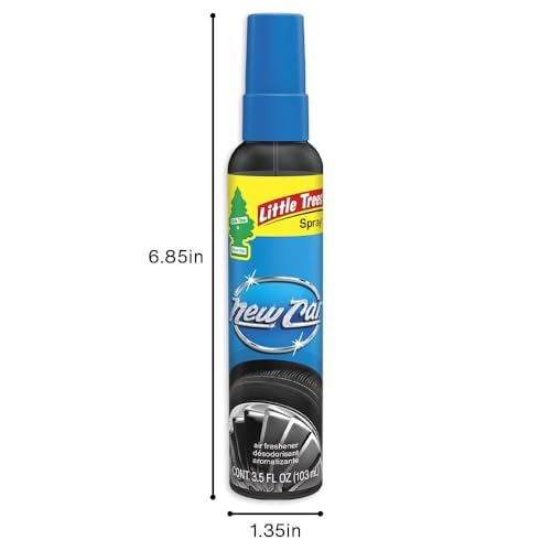 LITTLE TREES Car Air Freshener | Spray Provides a Long-Lasting Scent for Auto or Home | On-the-go Freshness | New Car Scent, 6 Air Fresheners