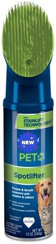 B'issel Pets Spotlifter Carpet and Upholstery Stain Remover with Built-in Brush, Pet Odor Eliminator for Urine, Blue, 12 oz, 1 Pack