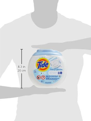 Tide Pods Liquid Detergent Pacs, Free & Gentle, 42 Count (Pack of 4) (Packaging May Vary)