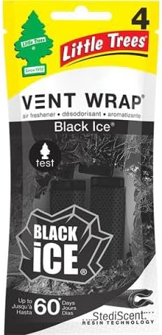Little Tree Vent Warp 4 pack Assorted Scent Black Ice, New Car Scent, Vanillaroma, Strawberry, Great for Cars, Trucks, Home Air Fresheners AHSR Products Bundle + "AHSR Air Freshener"