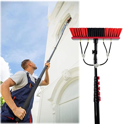 Glass Cleaning Brush Home Water Fed Telescopic Pole Kit Solar Panel Brush Rotating for Photovoltaic Panel，3.6-10.8M Window Cleaning Equipment, Telescopic Window Cleaning Water Fed Poles, Ext