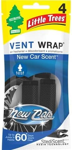 Little Tree Vent Warp 4 pack Assorted Scent Black Ice, New Car Scent, Vanillaroma, Strawberry, Great for Cars, Trucks, Home Air Fresheners AHSR Products Bundle + "AHSR Air Freshener"