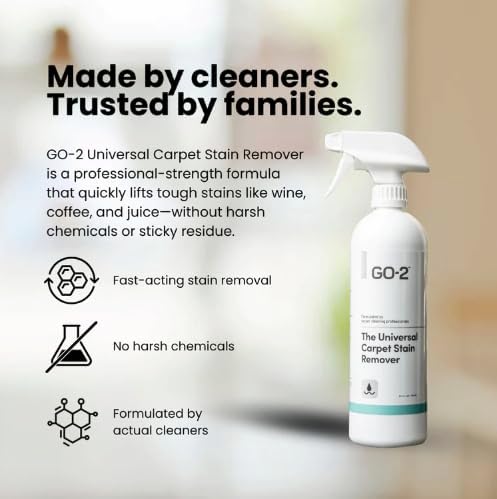 GO-2 Universal Carpet Stain Remover, Liquid, Citrus Scent, 24 OZ, Scented, for Carpet